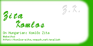 zita komlos business card